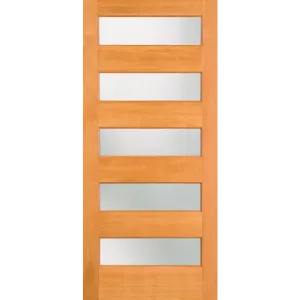 Interior Contemporary 5-Lite Doug Fir Wood & White Laminate Glass Door